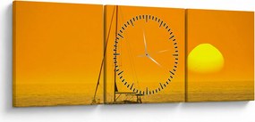 Kép - Csónak a tenger közepén (órával) (90x30 cm)