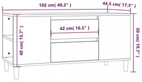 barna tölgy színű szerelt fa TV-szekrény 102x44,5x50 cm