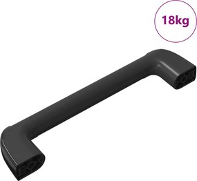 vidaXL Fogantyú 69 pcs Fekete 380 x 34 x 85 mm Alumínium és PP