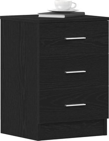 vidaXL 2 db fekete tölgyszínű szerelt fa éjjeliszekrény 38x35x55 cm