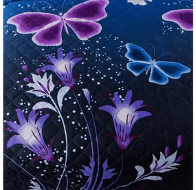 VIOLET BUTTERFLY sötétkék ágytakaró Méret: 220 x 240 cm