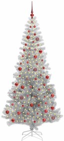 Karácsonyfa 300 LED-del állvánnyal Ezüst 210 cm PET