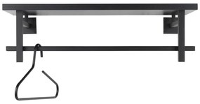 Fekete fém fali fogas polccal 76 cm Simplon – Spinder Design
