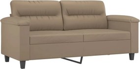vidaXL 2 személyes cappuccino színű műbőr kanapé 140 cm