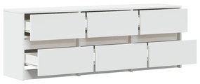 fehér szerelt fa TV-szekrény LED-ekkel 140 x 34 x 50 cm