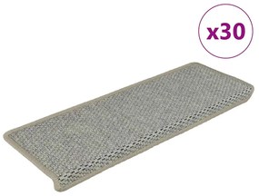 30 db zöld lépcsőszőnyegek öntapadós szizál kinézetű 65x21x4 cm