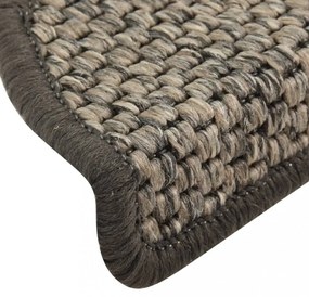 15 db szizál hatású barna bézs öntapadó lépcsőszőnyeg 65x21x4cm