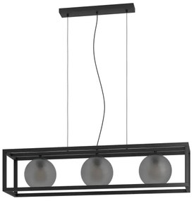 Eglo 390215 - Csillár zsinóron ARANGONA 3xE27/40W/230V füstös/fekete