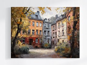 Poszter Város Bérházak Házak Udvar Ősz Kilátás 100x75