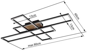Globo 67208-40 - LED Mennyezeti lámpa DAKARI LED/40W/230V 3000K 60x80 cm fekete