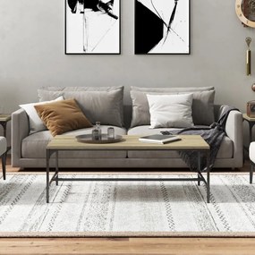 Sonoma tölgy színű szerelt fa dohányzóasztal 100x50x35 cm