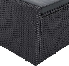 Juskys Syros kerti rattan ágy - fekete