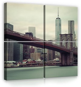 Vászonkép 4 darabos, Brooklyn Bridge 50x50 cm méretben