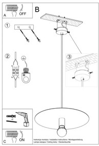 Sollux SL.0853 - Csillár zsinóron FLAVIO 1xE27/60W/230V fekete