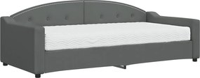 vidaXL sötétszürke szövet heverő matraccal 90 x 200 cm