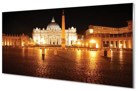 Üvegképek Róma Basilica Square éjszaka 100x50 cm 2 fogas