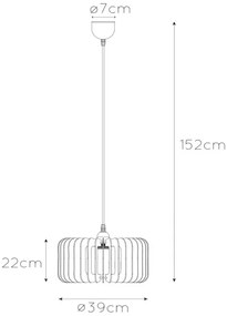 Lucide 46406/39/76 - Csillár zsinóron ETTA 1xE27/40W/230V á. 39 cm fa