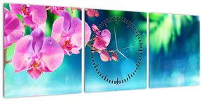 Kép - Orchidea (órával) (90x30 cm)