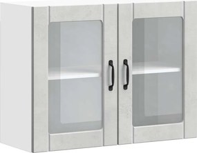 vidaXL Konyhai fali szekrény üvegajtóval Lucca beton szürke műfa