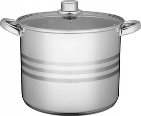 Indukciós Gáz Edény Fedővel Nagy Rozsdamentes Acél 24cm 9L Magas Acél