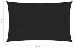 fekete HDPE napvitorla 160 g/m² 2 x 4 m