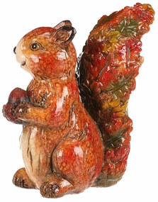 Őszi dekoráció Mókus dióval, 12 x 7 x 13 cm,kerámia
