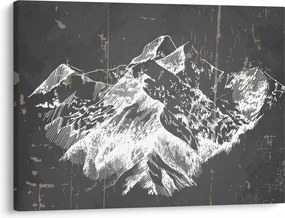Kép - Hegyek illusztrációja (70x50 cm)