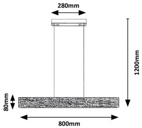 Rabalux 3091 - LED Csillár zsinóron CINNAMON LED/34W/230V