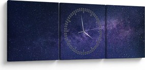 Éjszakai égbolt képe (órával) (90x30 cm)