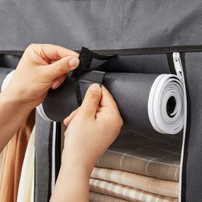 Szövet ruhásszekrény, ruhatároló gardróbszekrény, szürke