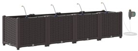 Kerti Ültetők Vízöntöző Rendszerrel 4 db Barna
