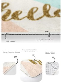 Krémszínű-aranyszínű bársony fürdőszobai kilépő szett 2 db-os 60x100 cm Hello – Mila Home