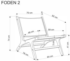 Természetes kerti szék FODEN II