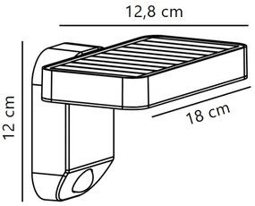 Nordlux - RICA LED 5W 3,7V IP44 napelemes fali lámpa érzékelővel