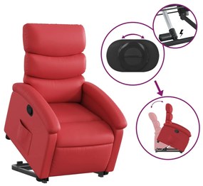 vidaXL piros műbőr felállást segítő dönthető fotel