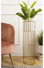 Fém virágcserép LOFT 70x20 cm arany/fehér