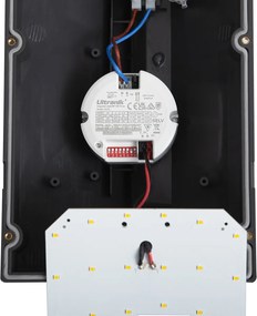 Modern kültéri fali lámpa sötétszürke LED-del, IP65 védettséggel és mozgásérzékelővel - Marek