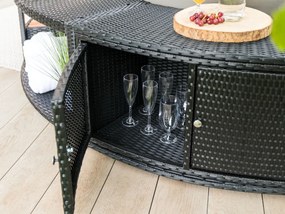 Lay-Z-Spa kör alakú rattan jakuzzi bútor, 180 cm, fekete
