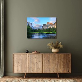 Egy vad hegyi táj képe (üvegen) (70x50 cm)