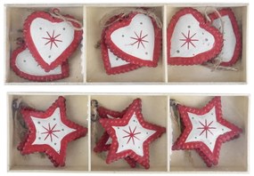 12 db-os szíves és csillagos függődísz készlet - Ego Dekor