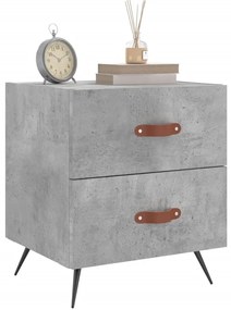 2 db betonszürke szerelt fa éjjeliszekrény 40 x 35 x 47,5 cm