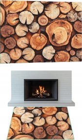 Edzett Üveg Kandalló Alá Üveg Állvány Méret 50x52cm Grafika Fa