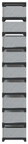 szürke nem szőtt szövetből cipőállvány 10 szintes 54x28x158 cm