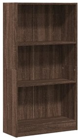 barna tölgy színű szerelt fa könyvszekrény 60 x 24 x 109 cm