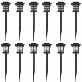 Napelemes LED kültéri lámpa Szett 6 db Cövek 8,6 x 8,6 x 38 cm
