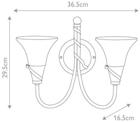 Elstead EM2-COPPER - Fali lámpa EMILY 2xE14/40W/230V