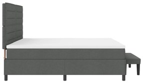 Box Spring Ágy Matracot és Padot Sötétszürke 200x200 cm Szövet