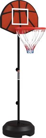 SPORTNOW Kosárlabda Gyűrű Magnézium Dartszektorral és Dartsokkal, Állítható Magasság 129-179 cm, Tölthető Talapzat Bbeltéri Használatra - Fekete | Aos