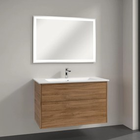 Villeroy &amp; Boch Finero mosdó szekrénnyel és tükörrel 100 cm tölgy S00303RHR1
