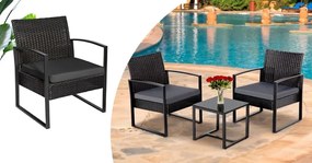 2 személyes, kültéri bútorszett dohányzóasztallal